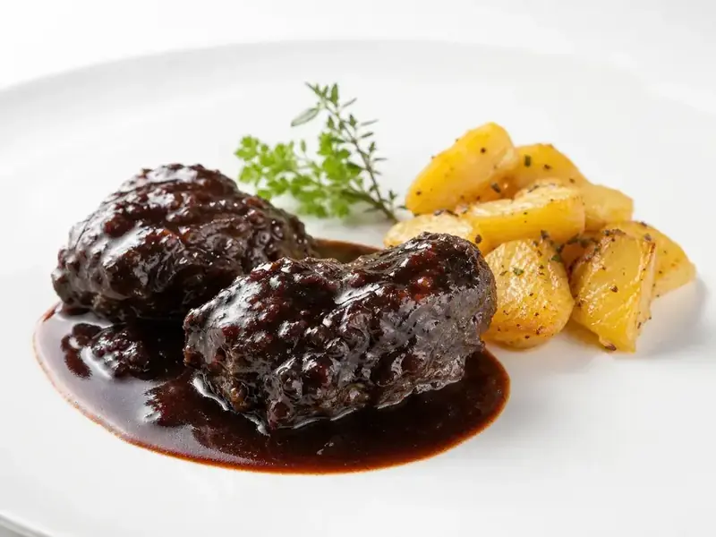 Carrilleras al Vino — plato de nuestra carta de catering