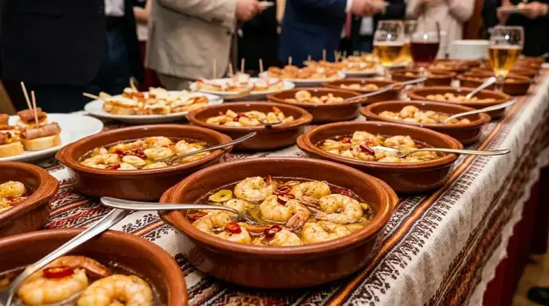 Gambas al pil pil — plato de nuestra carta de catering