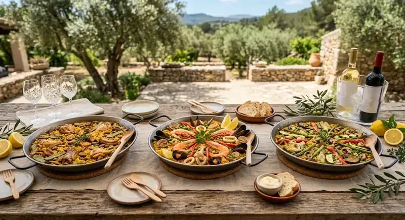 Mesa temática de 3 Paellas — plato de nuestra carta de catering