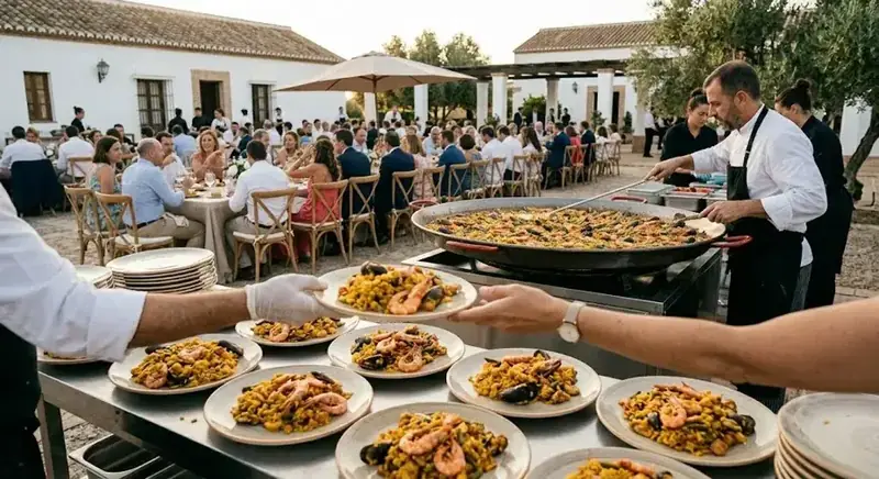 Paella Mixta — plato de nuestra carta de catering