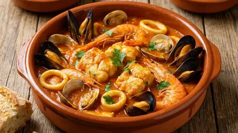 Zarzuela de rape — plato de nuestra carta de catering